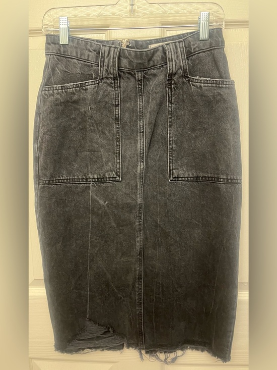 We The Free Dresses & Skirts - Free People Distressed Denim High Rise MIDI Skirt